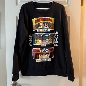 One Piece Anime Straw Hat Crew Long Sleeve Graphic T-Shirt Boom S Men, L Women